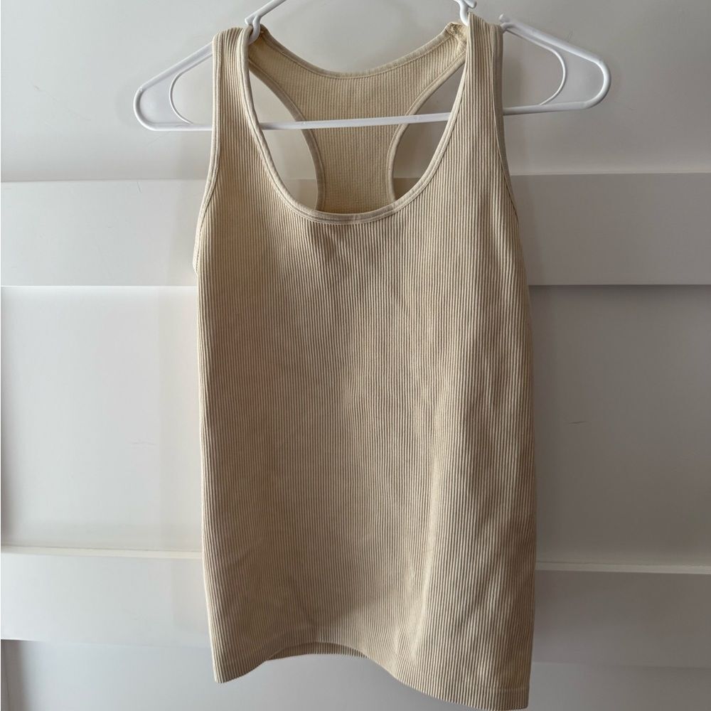 Mono B Ribbed Tank Top Cream Ribbed medium - Picture 5 of 8